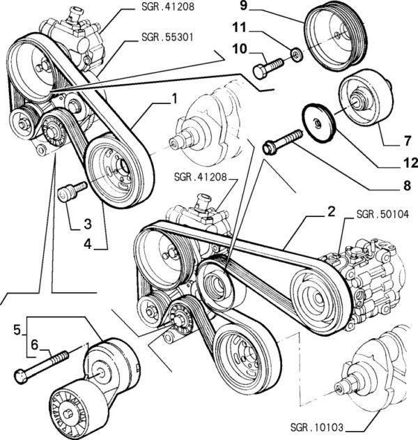 Alfa Romeo GTV/Spider Twinspark Auxiliary Belt Idler Pulley - Aftermarket - Image 2