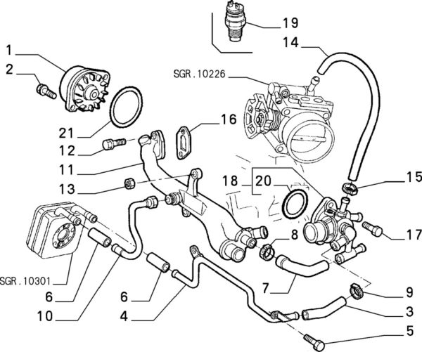 Alfa Romeo GTV / Spider Twinspark Rigid Coolant Pipe - Image 3