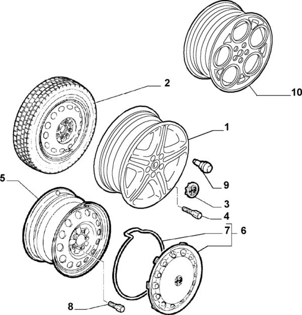 Alfa Romeo GTV/Spider Spare Wheel - Image 3