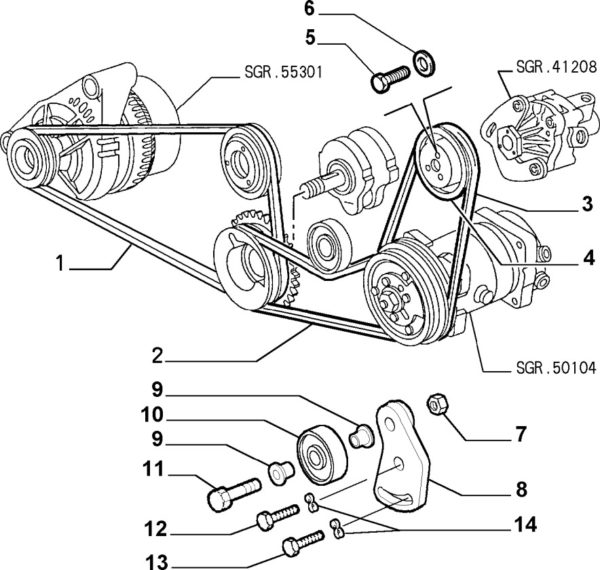 Alfa Romeo GTV/Spider Power Steering Pump Belt - Image 2