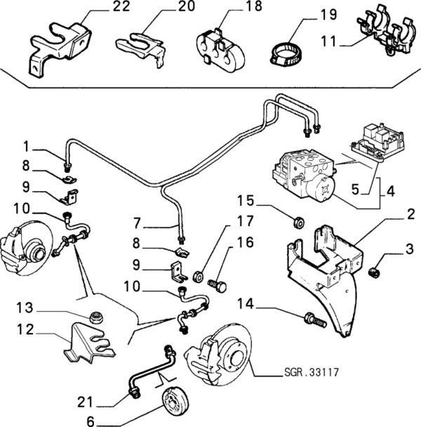 Alfa Romeo GTV/Spider Front Brake/ABS Cable Bracket - Image 2