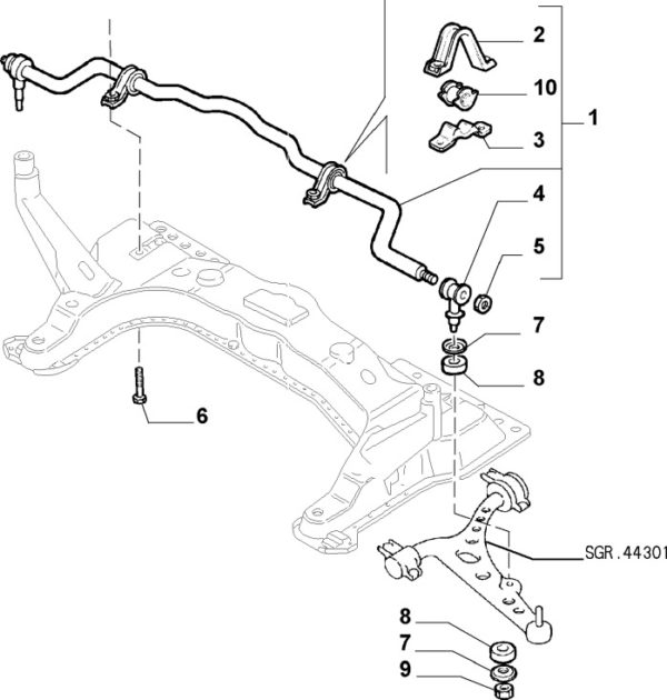 Alfa Romeo GTV/Spider Front Anti Roll Bar - Image 2