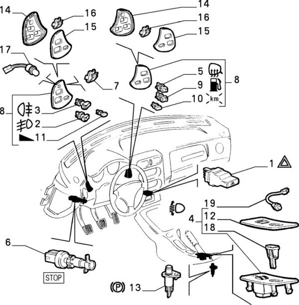 Alfa Romeo GTV/Spider (916) Dash Fuel Flap Switch - Image 2