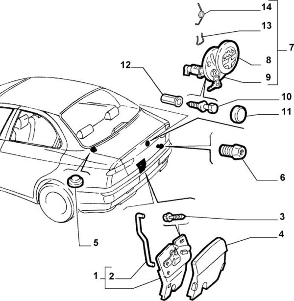 Alfa Romeo 145/146 155/156 164 & 166 Swivel Boot Badge - Genuine - Image 2