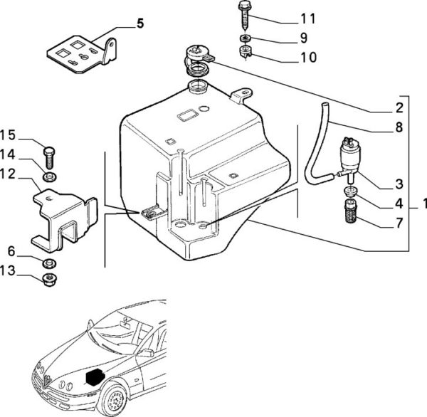 Alfa Romeo GTV/Spider Windscreen Washer Bottle Pump - Aftermarket - Image 2
