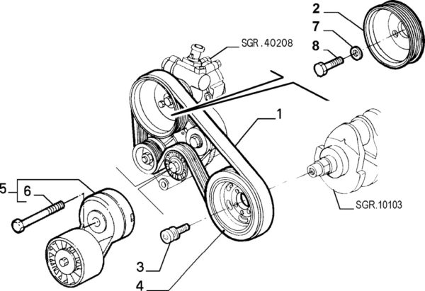 Alfa Romeo GTV/Spider Power Steering Pump Pulley - 6 Rib - Image 2