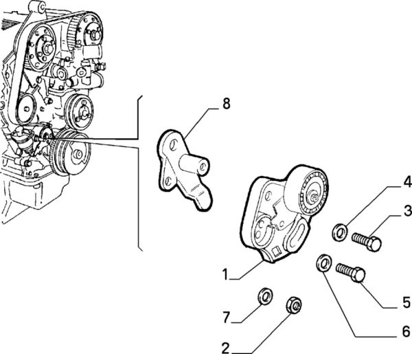 Alfa Romeo GTV/Spider (916) V6 12v Cam Belt Tensioner - Image 2