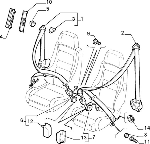 Alfa Romeo GTV Front Seat Belt Bolt Cover - Image 2