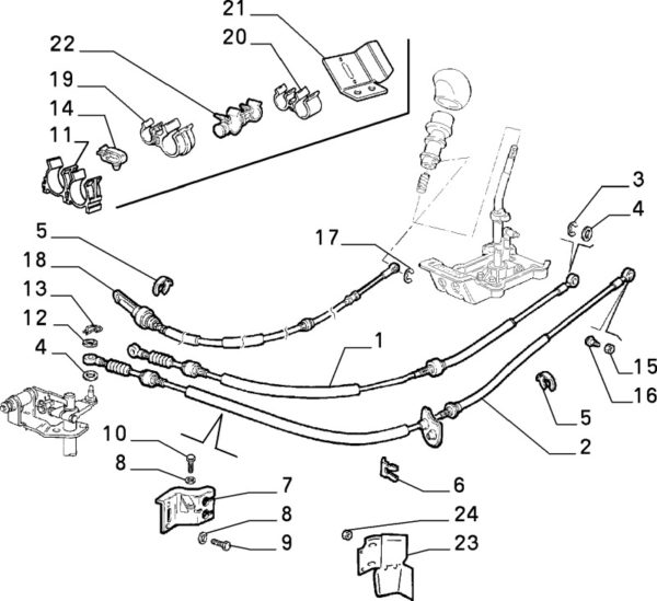 Alfa Romeo GTV/Spider V6 Gear Change Cable - Early - Image 2