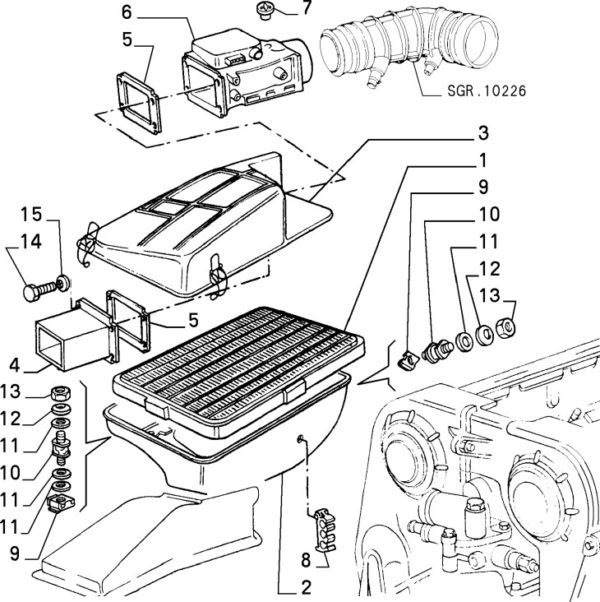 Alfa Romeo V6 12v Air Filter Body Gasket - Image 2