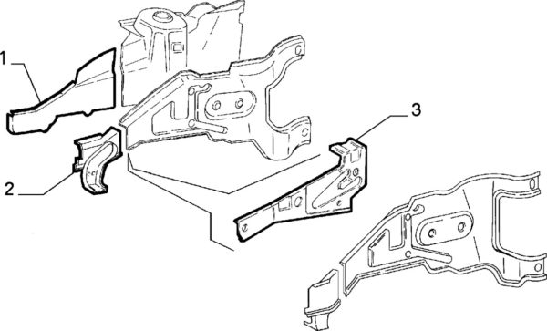 Alfa Romeo GTV Front RH Chassis Arm Inner Reinforcing - Image 3