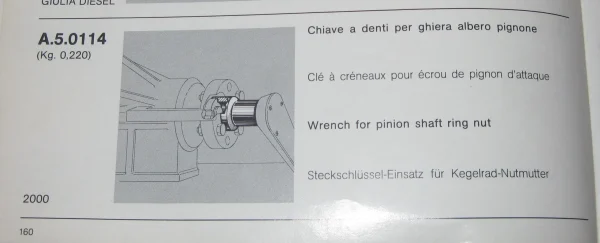 Alfa Romeo Differential Pinion Nut Tool - Image 2