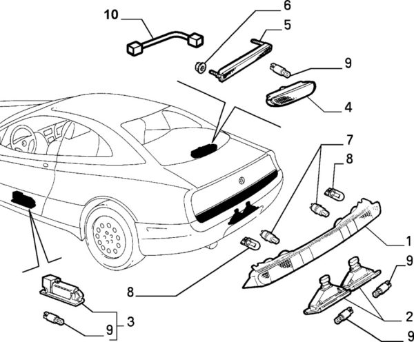 Alfa Romeo GTV Cup/Zender Rear Spoiler Brake Light - Image 2