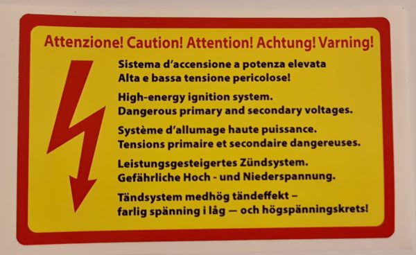 Alfa Romeo SZ/RZ and 75 Electrical Warning Sticker